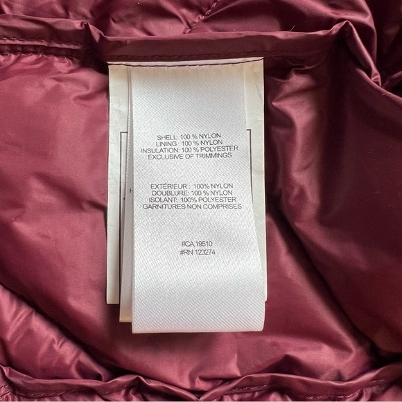 [BNWOT] Lolë Long Lightweight Down Puffer Shell Jacket Burgundy - Size XS - Picture 14 of 16